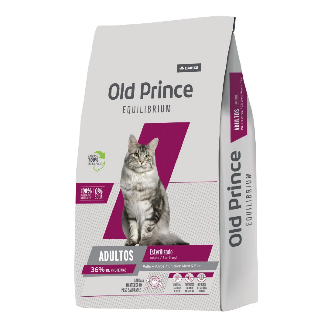 Alimento Old Prince Equilibrium Gato Adulto Esterilizado