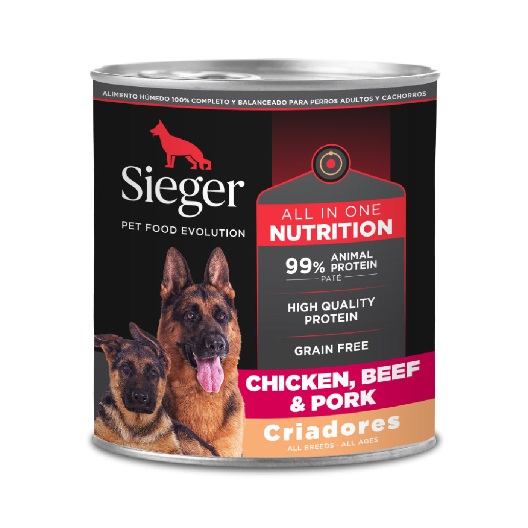 Lata Sieger Criadores Perro Adulto Pollo Carne Cerdo