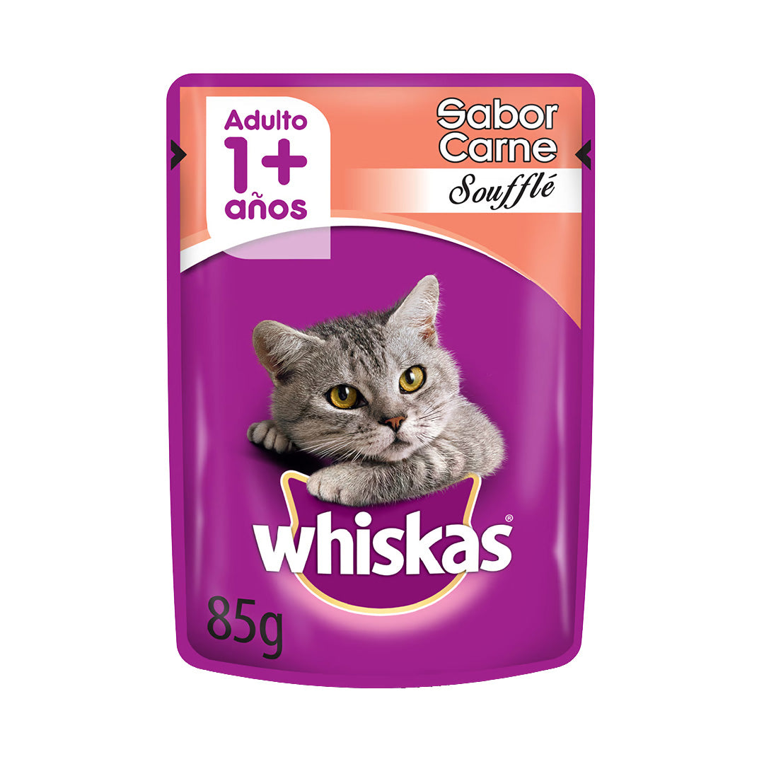 Pouch Whiskas Gato Adulto Carne en Soufflé