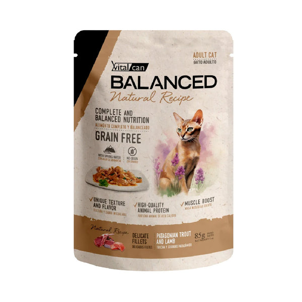 Pouch Balanced Gato Adulto Filetes Trucha Cordero