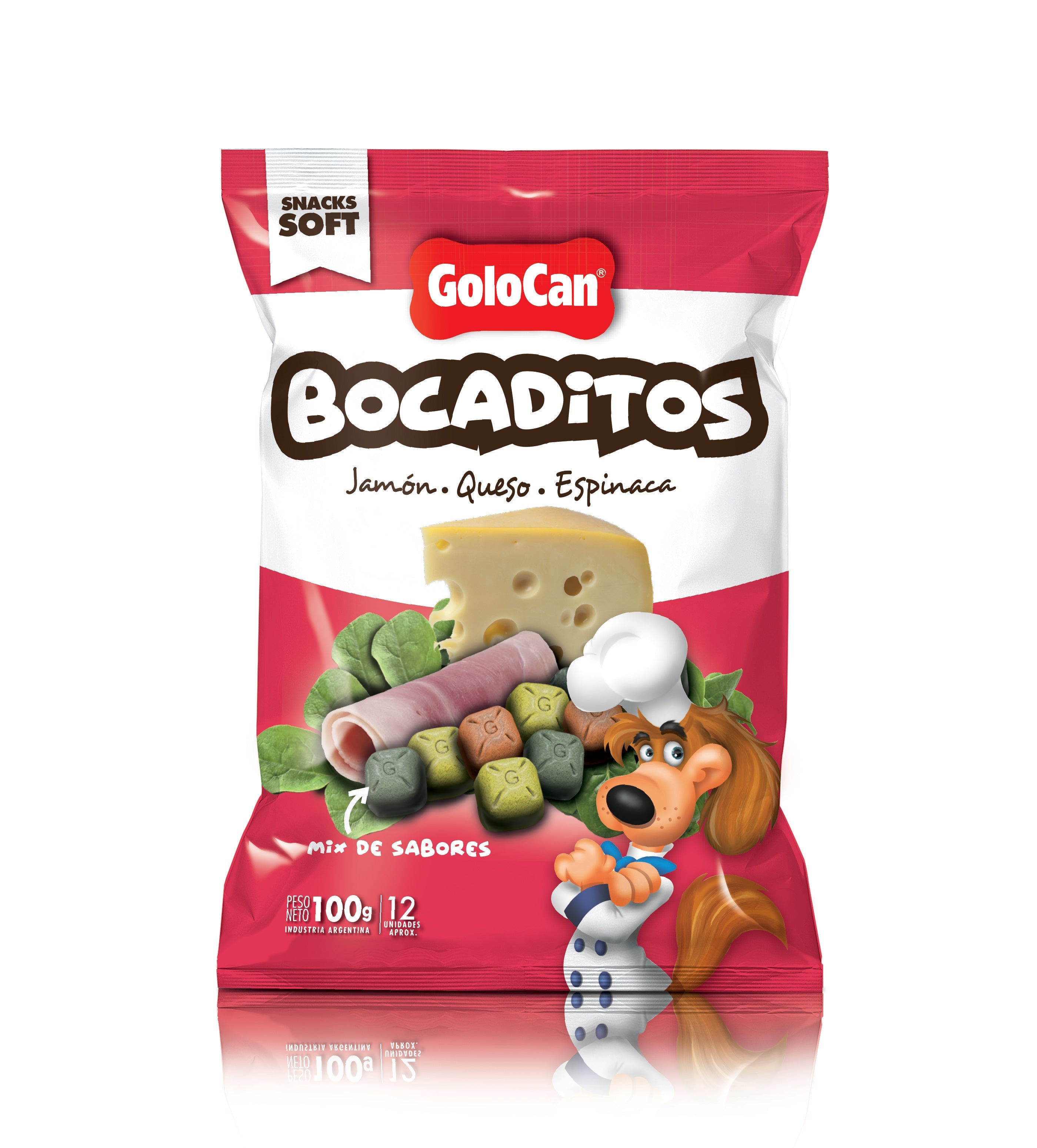 Bocaditos Perro Golocan Jamón Queso Espinaca