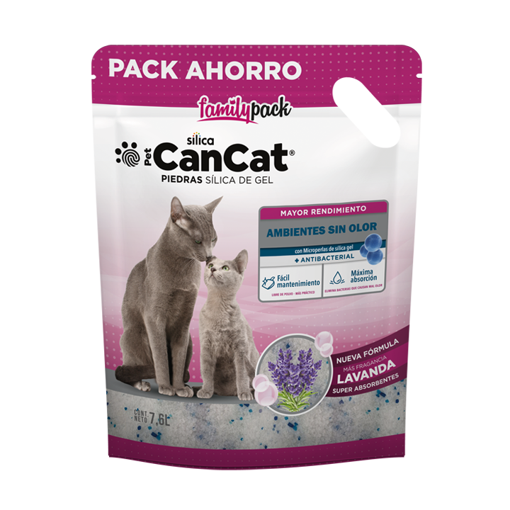 Piedras Sanitarias Gato CanCat Silica Gel Family Pack Lavanda 7,6lt