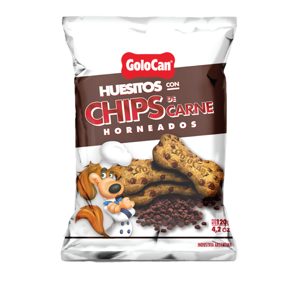 Huesitos Perro Golocan con Chip de Carne