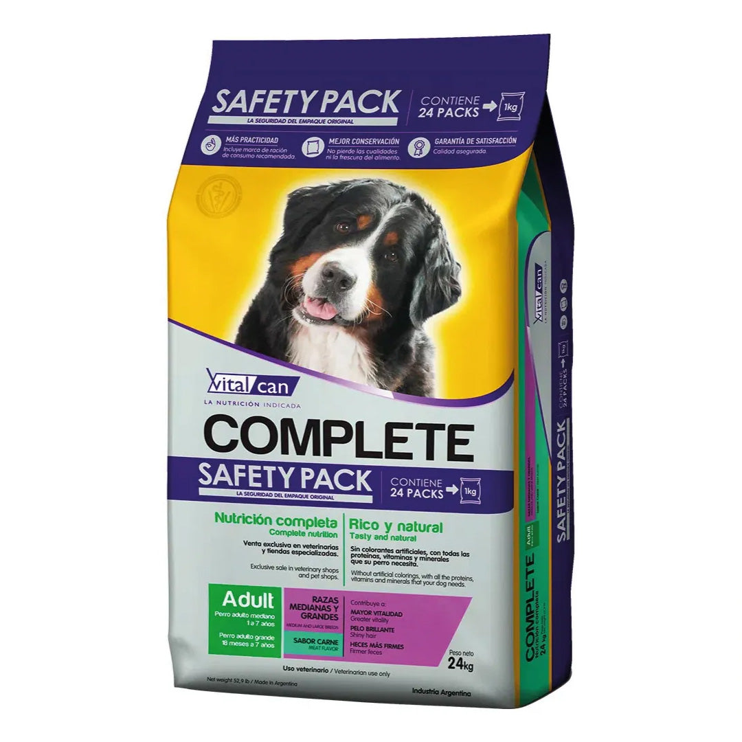 Alimento Complete Perro Adulto raza Mediana y Grande Safety Pack