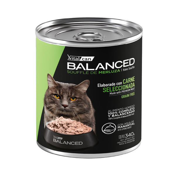 Lata Balanced Gato Castrado Souffle Merluza