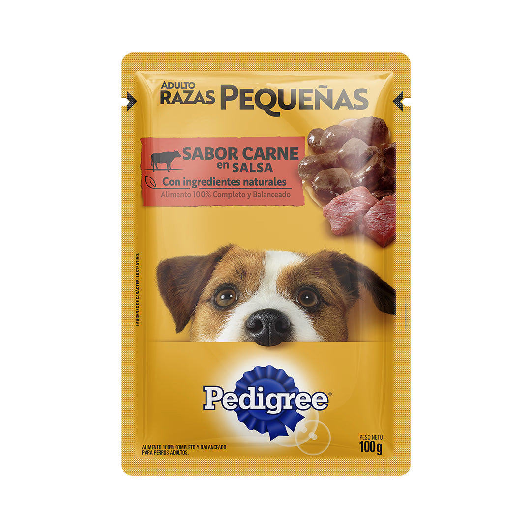 Pouch Pedigree Perro Adulto raza Pequeña sabor Carne 100gr