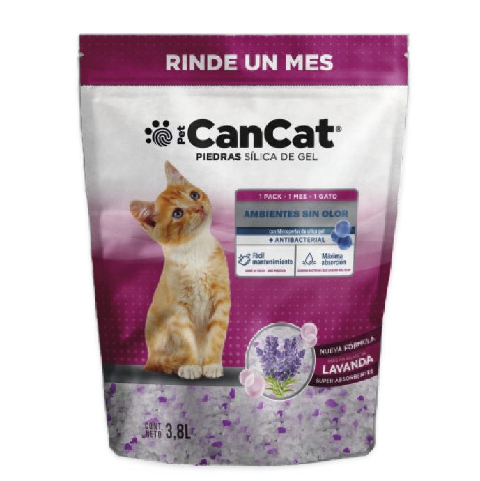 Piedras Sanitarias Gato CanCat Silica Gel Lavanda 3,8lt